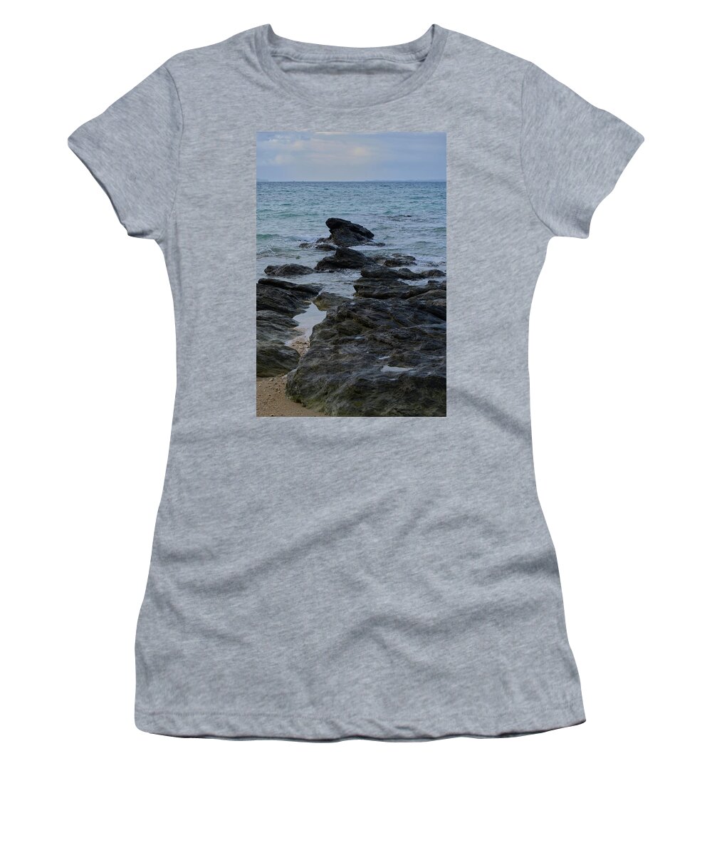 Rocks Women's T-Shirt featuring the photograph Natural Dock by Eric Hafner