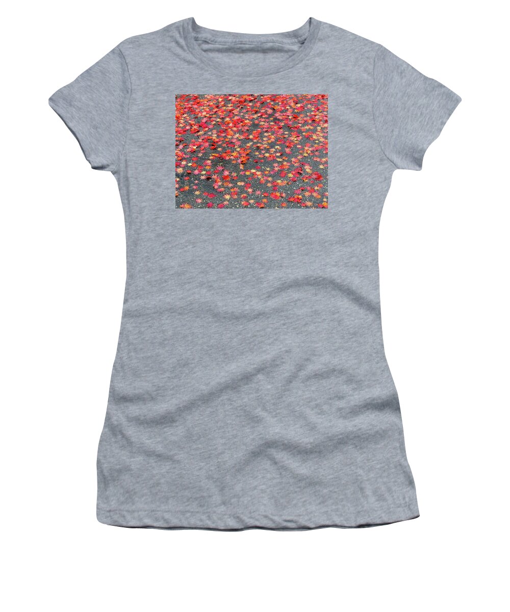 Autumn Women's T-Shirt featuring the photograph Nature's Confetti by Linda Stern