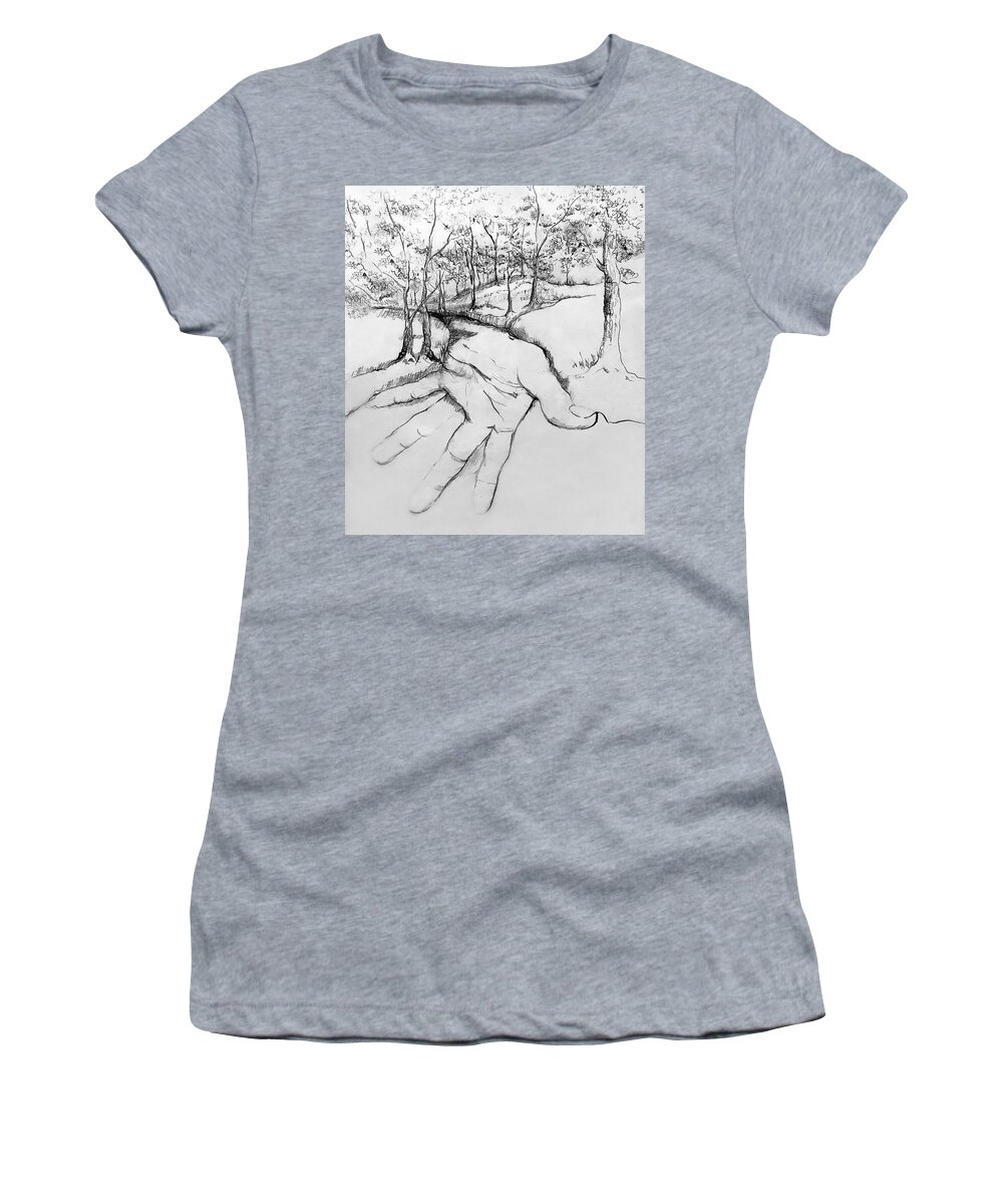 Conte Crayon Women's T-Shirt featuring the photograph Natures Touch by Art Cole