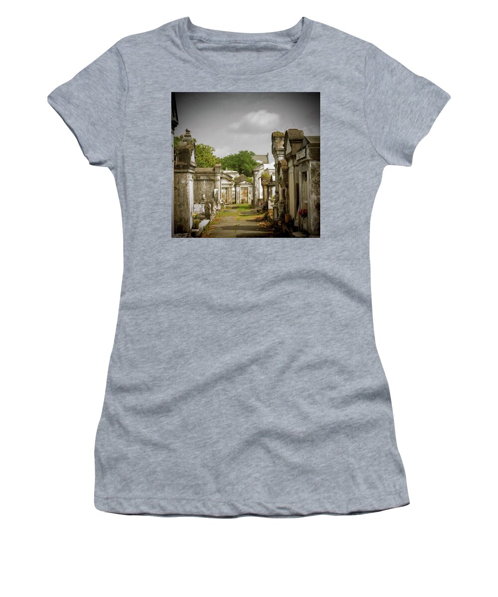 Jean Noren Women's T-Shirt featuring the photograph New Orleans Cemetery by Jean Noren
