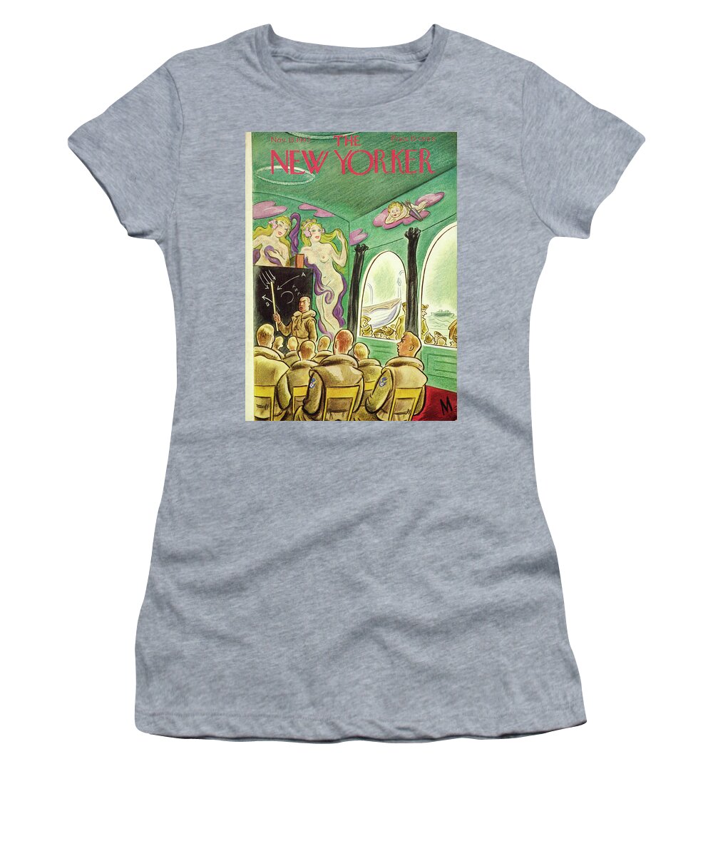 Travel Women's T-Shirt featuring the painting New Yorker November 13 1943 by Julian de Miskey