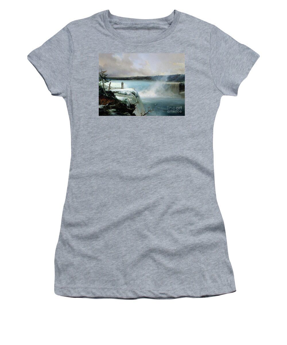 Niagara Falls, C.1837-40 Women's T-Shirt by Jean Charles Joseph Remond -  Bridgeman Prints