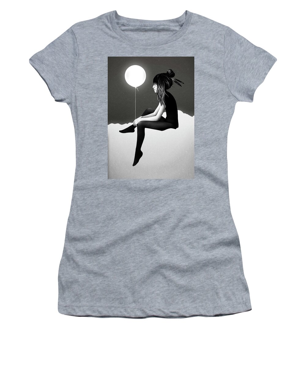 Girl Women's T-Shirt featuring the digital art No Such Thing As Nothing By Night by Ruben Ireland