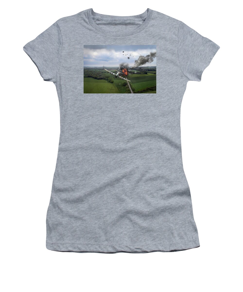 1000lb Bombs Women's T-Shirt featuring the photograph Normandy Typhoon shockwave by Gary Eason
