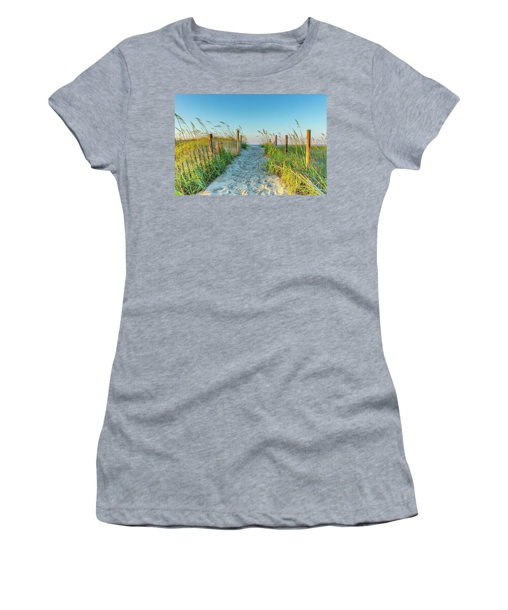 Photographs Women's T-Shirt featuring the photograph Ocean Isle Beach Path by Donna Twiford