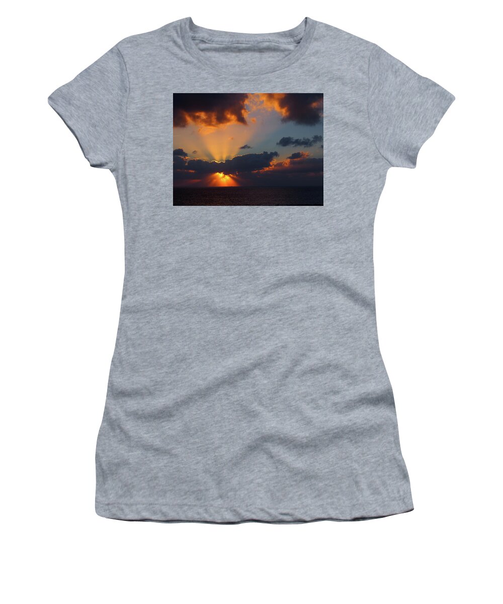 Sunset Women's T-Shirt featuring the photograph Ocean Sunset by Philip Openshaw