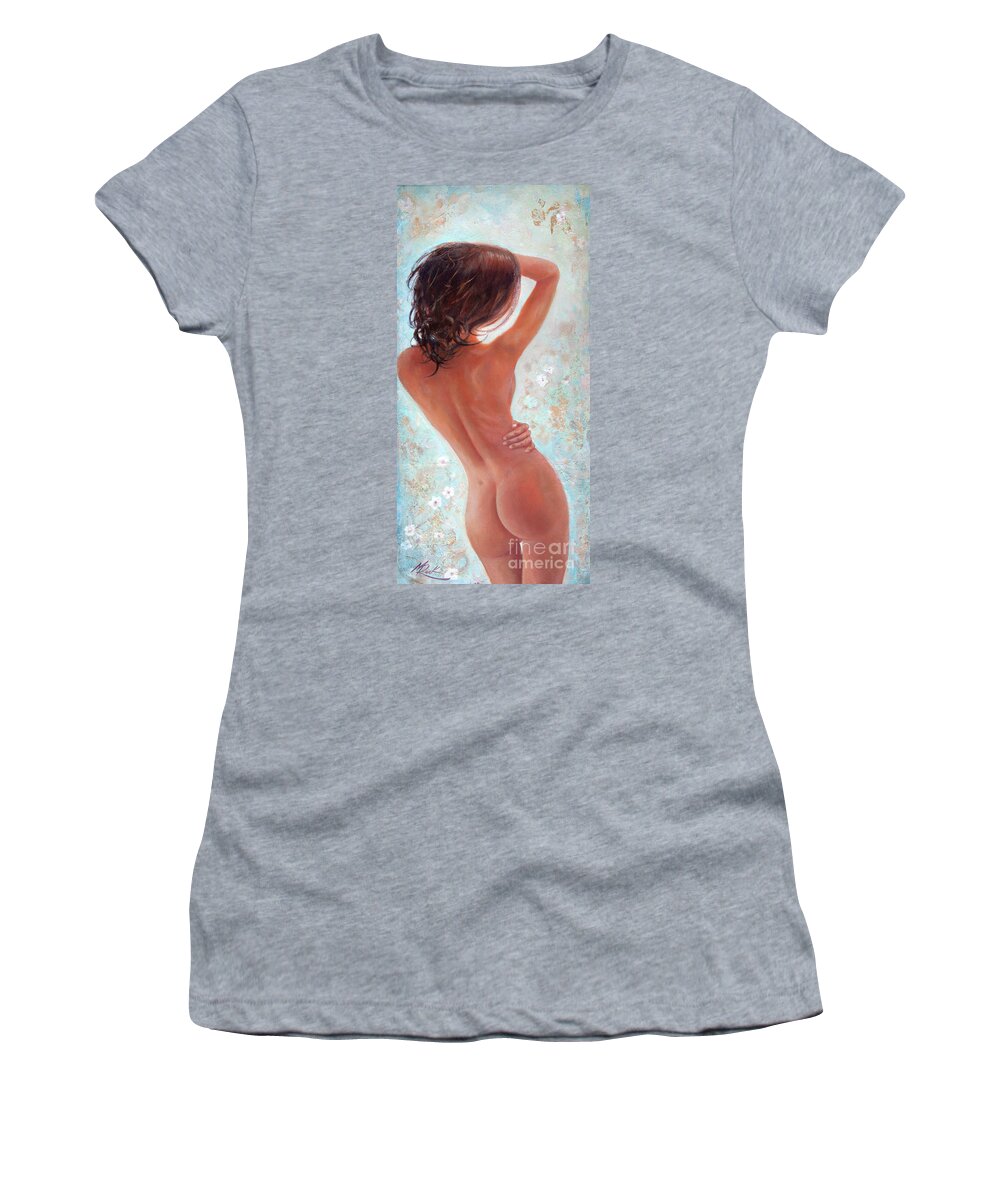 Of Wild And Free Women's T-Shirt featuring the painting Of wild and free by Michael Rock