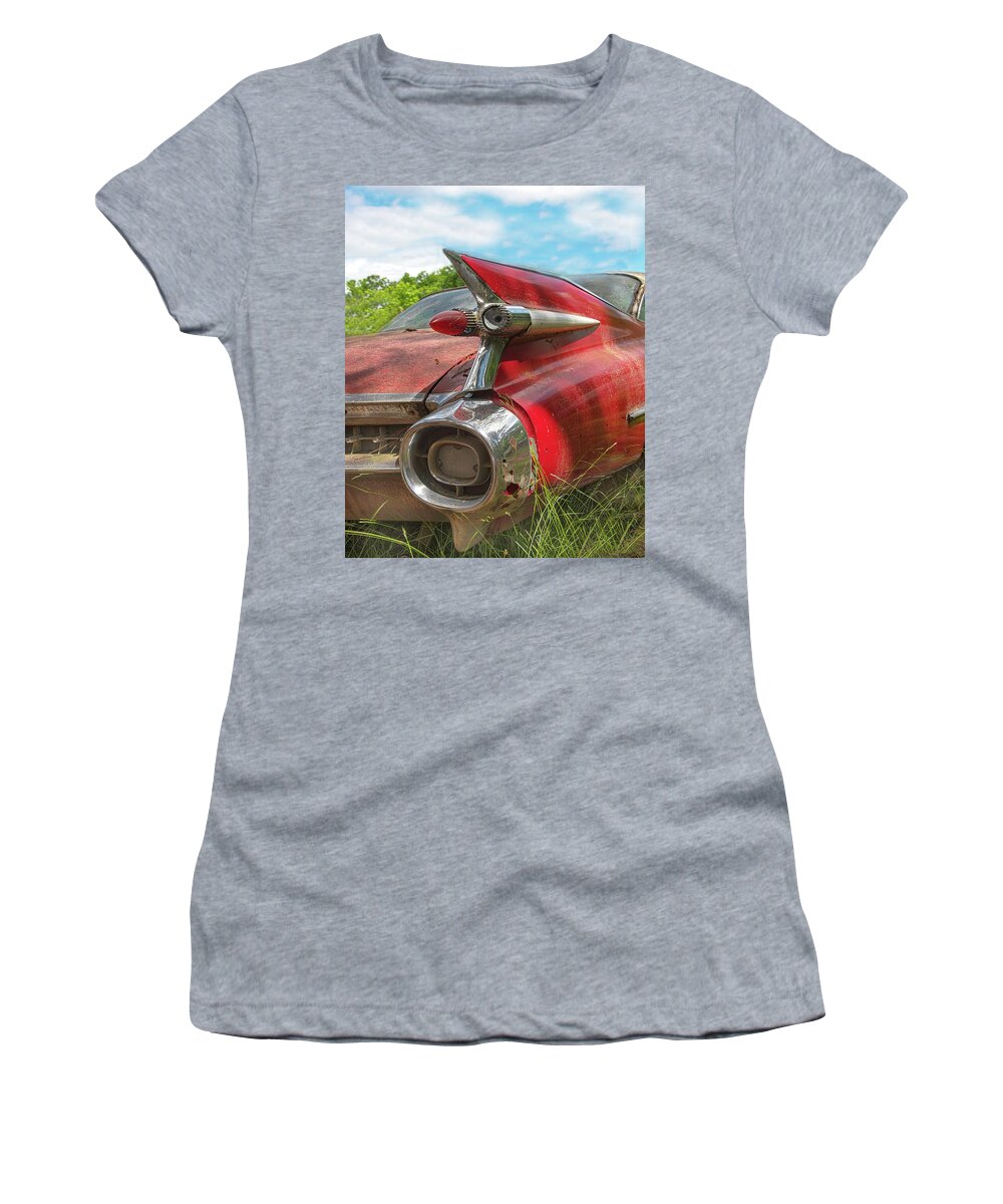 Old Car Women's T-Shirt featuring the photograph Old Caddie by Minnie Gallman