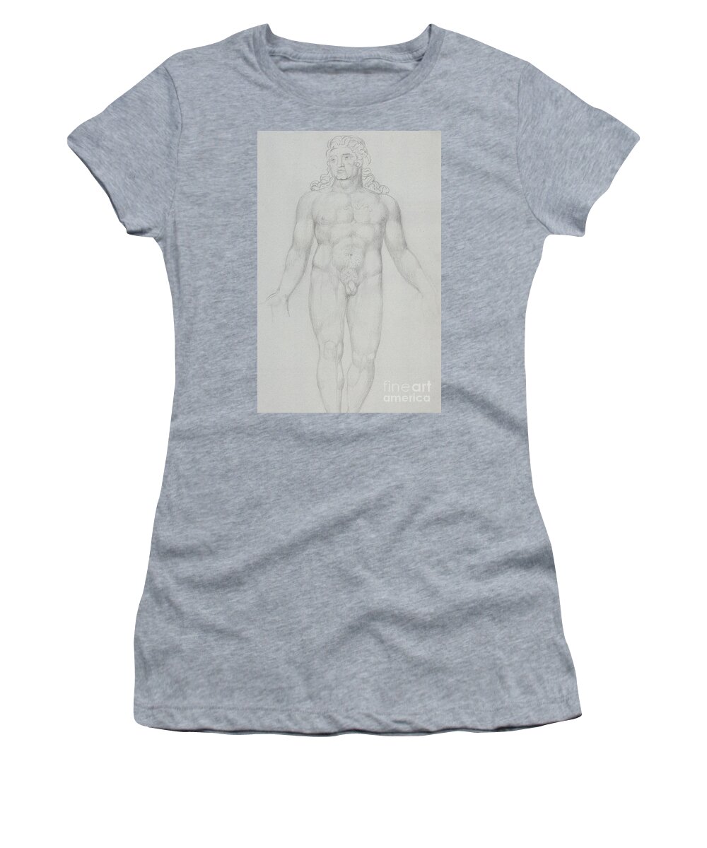 Blake Women's T-Shirt featuring the drawing Old Parr When Young, 1820 by William Blake