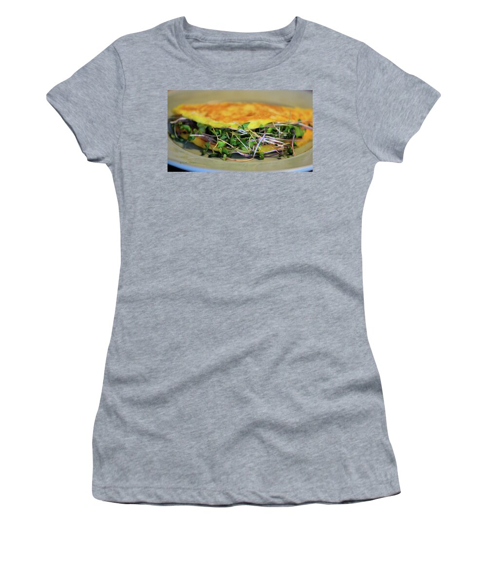 Food Women's T-Shirt featuring the photograph Omelette With Sprouts by Kae Cheatham