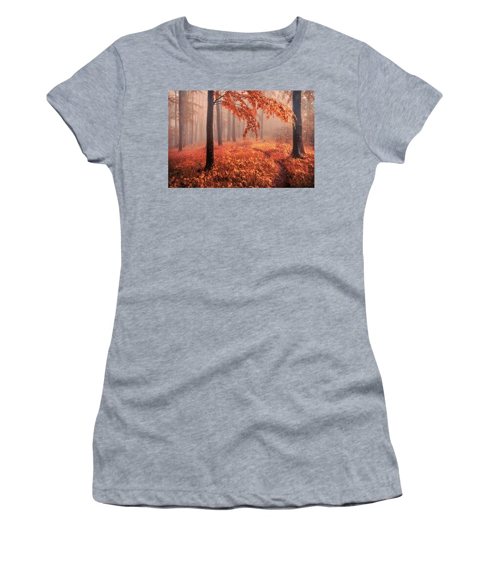 Mountain Women's T-Shirt featuring the photograph Orange Wood by Evgeni Dinev