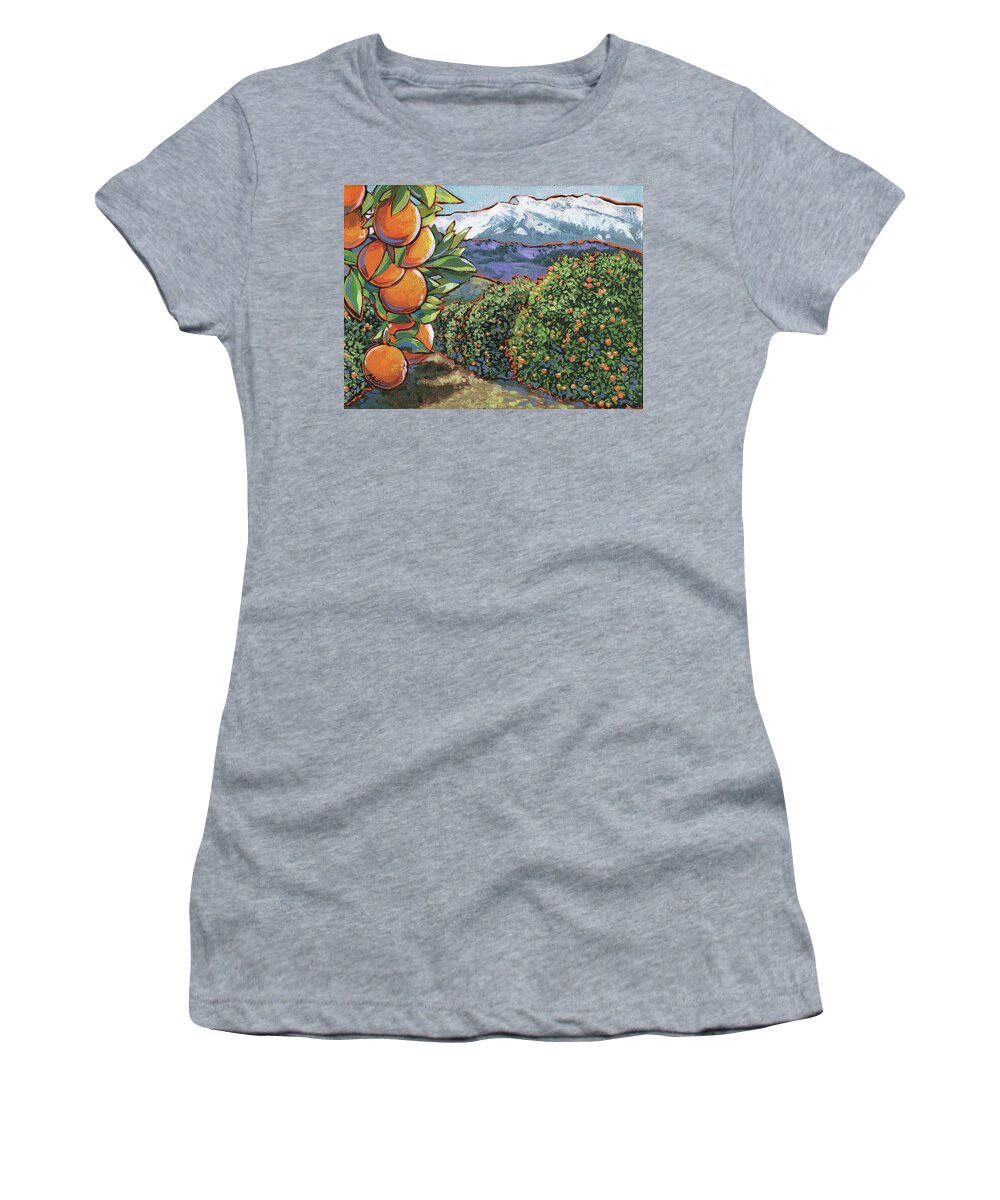Orange Women's T-Shirt featuring the painting Oranges by Nadi Spencer