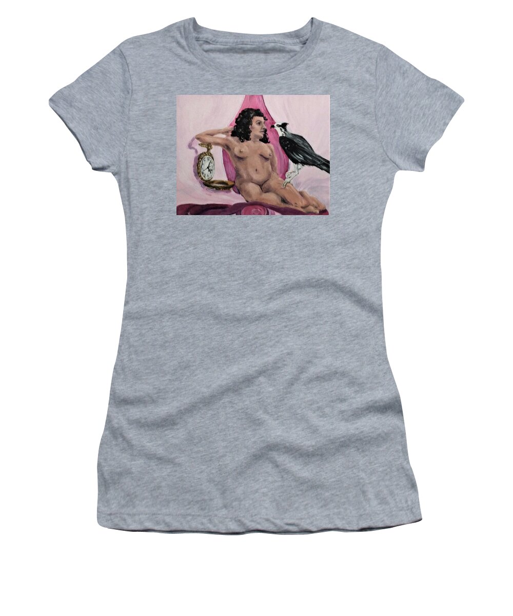Nude Women's T-Shirt featuring the painting Osprey by Violet Jaffe