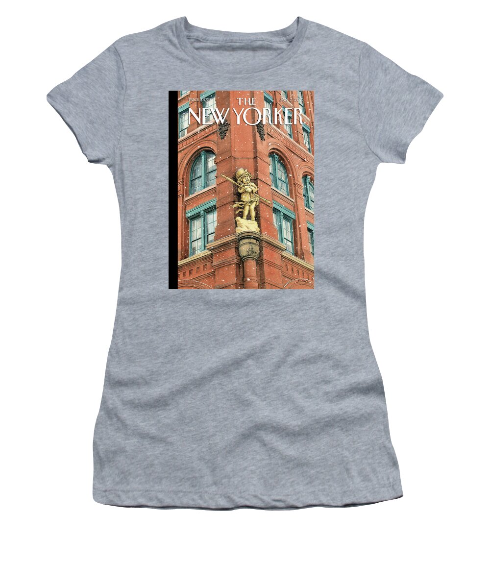 Out In The Cold Women's T-Shirt featuring the drawing Out in the Cold by Harry Bliss