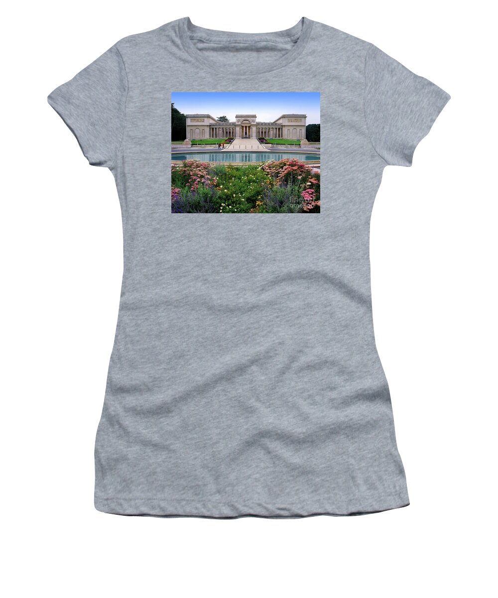 Pond Women's T-Shirt featuring the photograph Palace of Legion of Honor in San Francisco, Honneur Et Patrie by Wernher Krutein