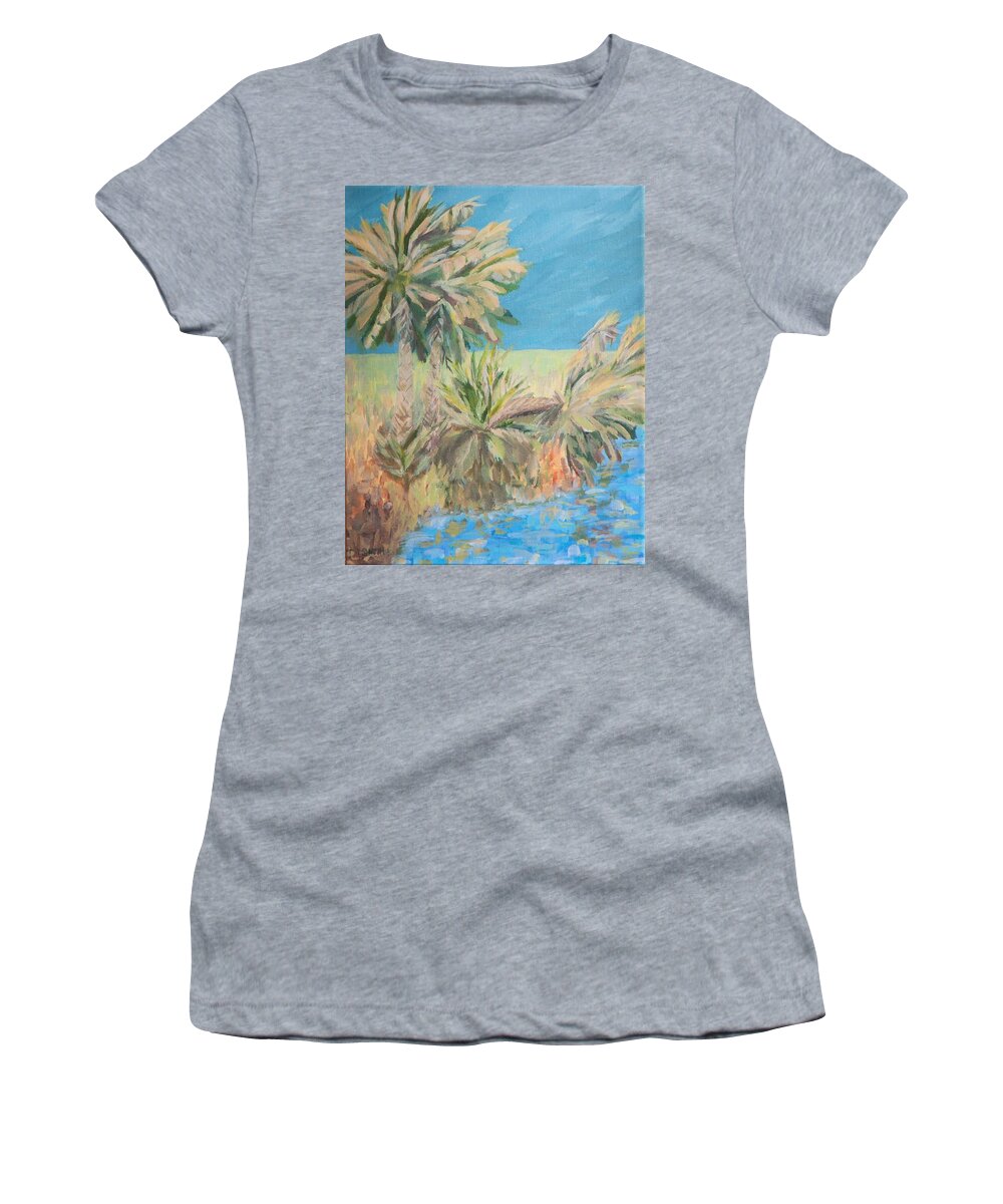 Landscape Women's T-Shirt featuring the painting Palmetto Edge by Deborah Smith
