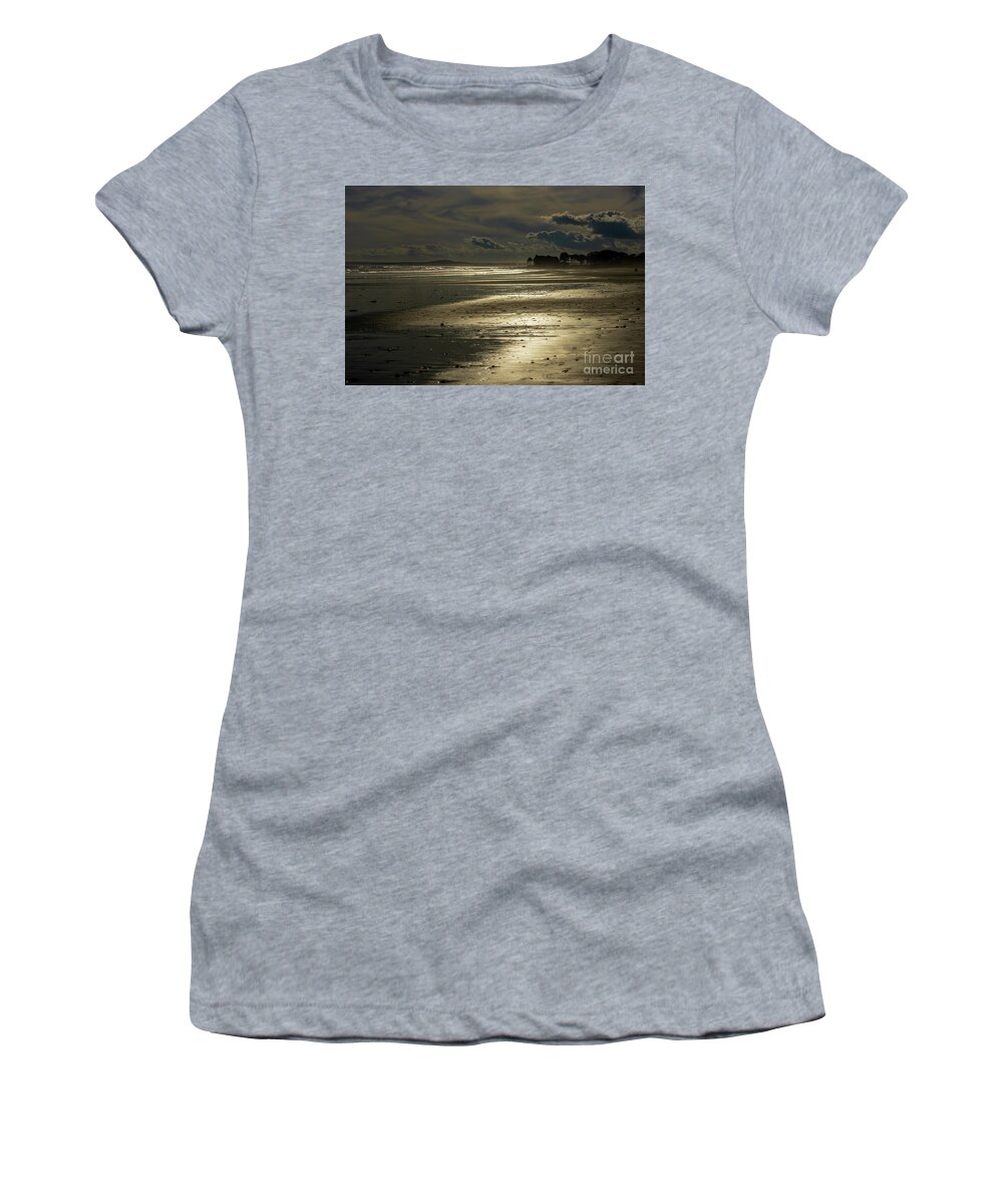 Elizabeth Dow Women's T-Shirt featuring the photograph Parson's Beach Kennebunkport Maine by Elizabeth Dow