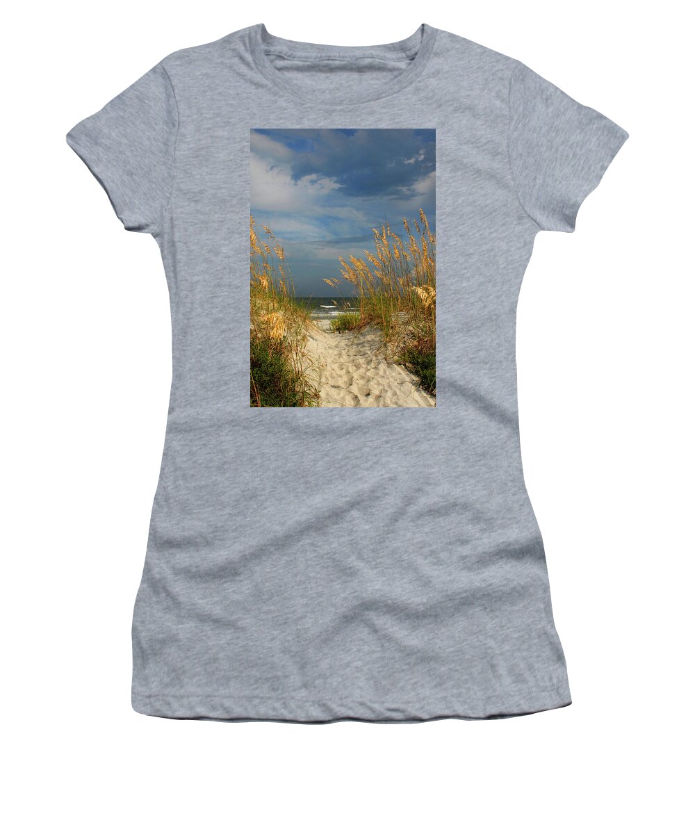 Ocean Women's T-Shirt featuring the photograph Path to the Ocean by Jerry Griffin