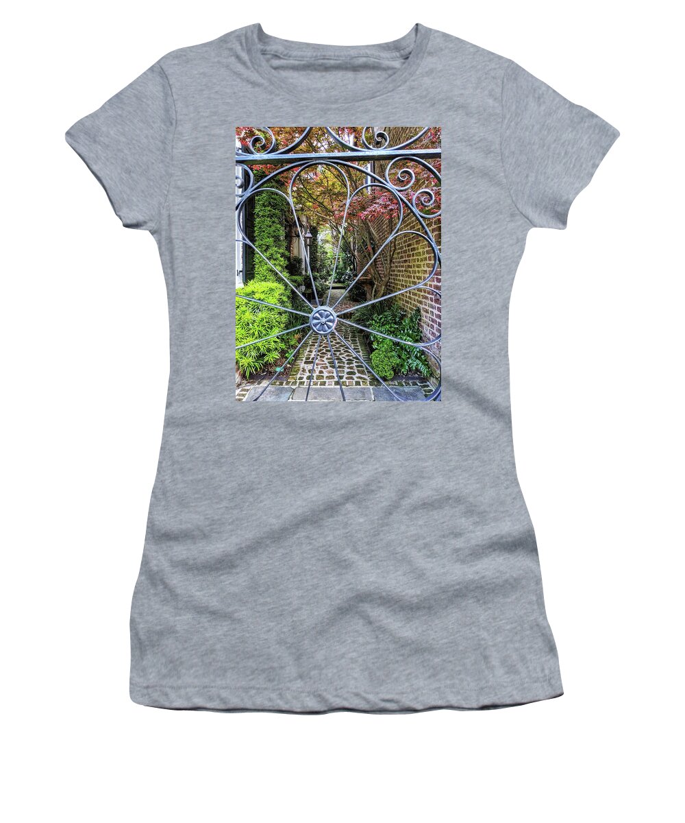 Garden Women's T-Shirt featuring the photograph Peek-A-Boo Garden by Portia Olaughlin