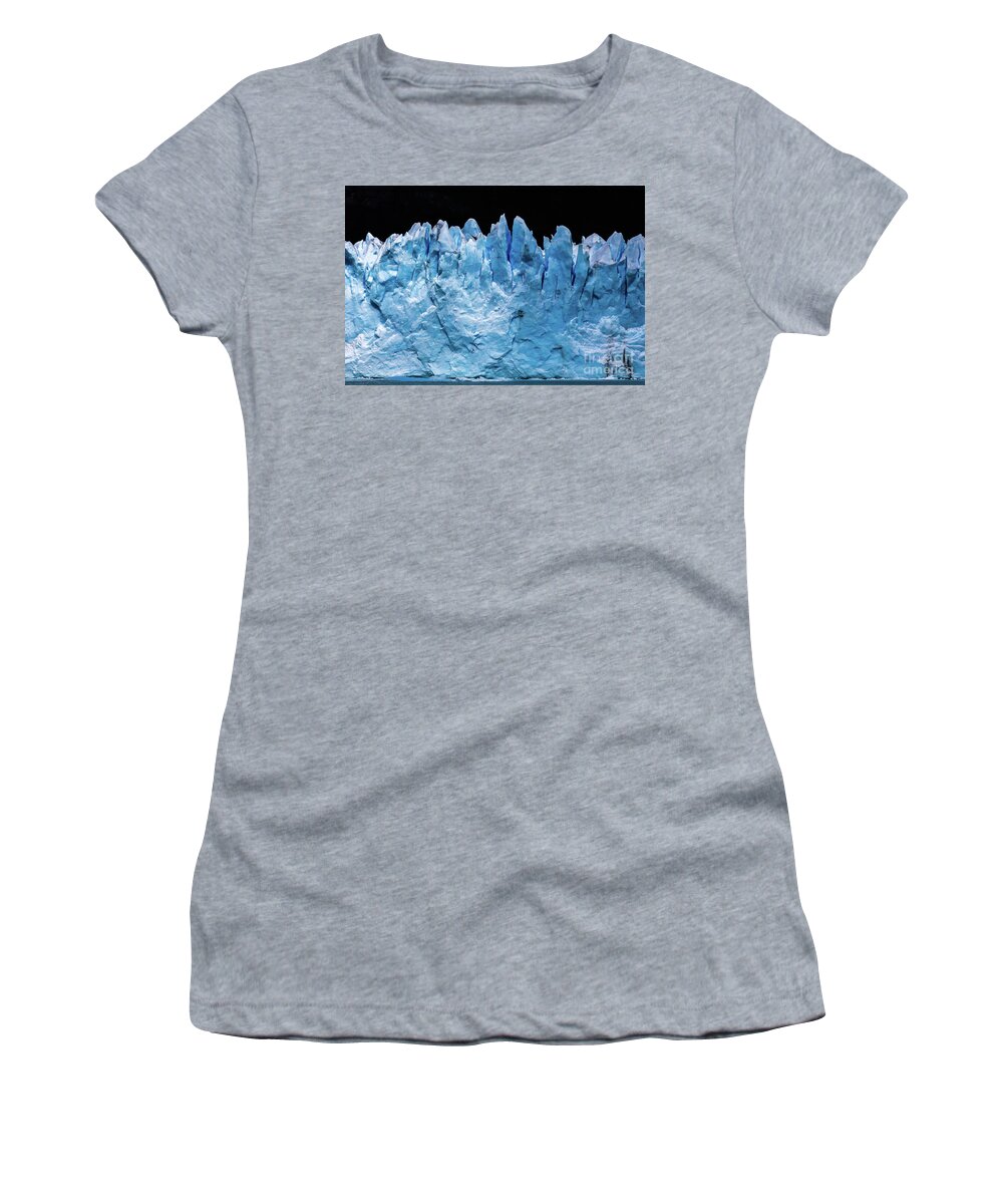 Glacier Women's T-Shirt featuring the photograph Perito Moreno glacier by Lyl Dil Creations