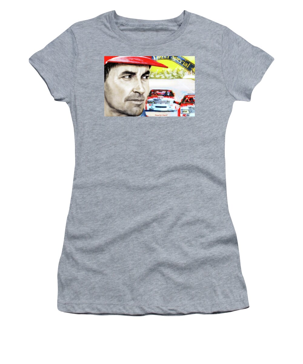 Peter Brock Women's T-Shirt featuring the digital art Peter Brock 051 by Kevin Chippindall