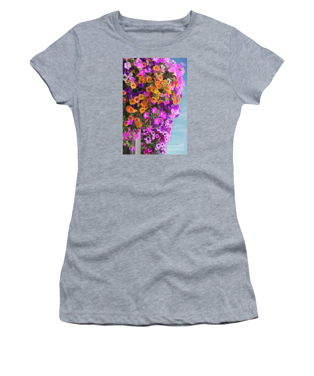 Grandiflora Petunias Women's T-Shirt featuring the photograph Petunia Paradise by Nancy Lee Moran