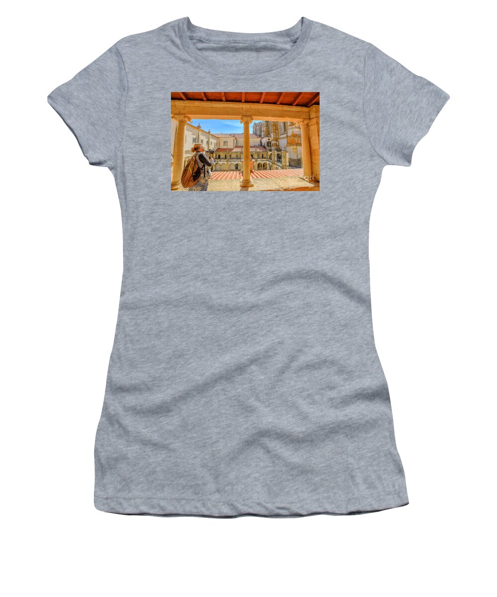 Portugal Women's T-Shirt featuring the photograph Photographer at Tomar Castle by Benny Marty