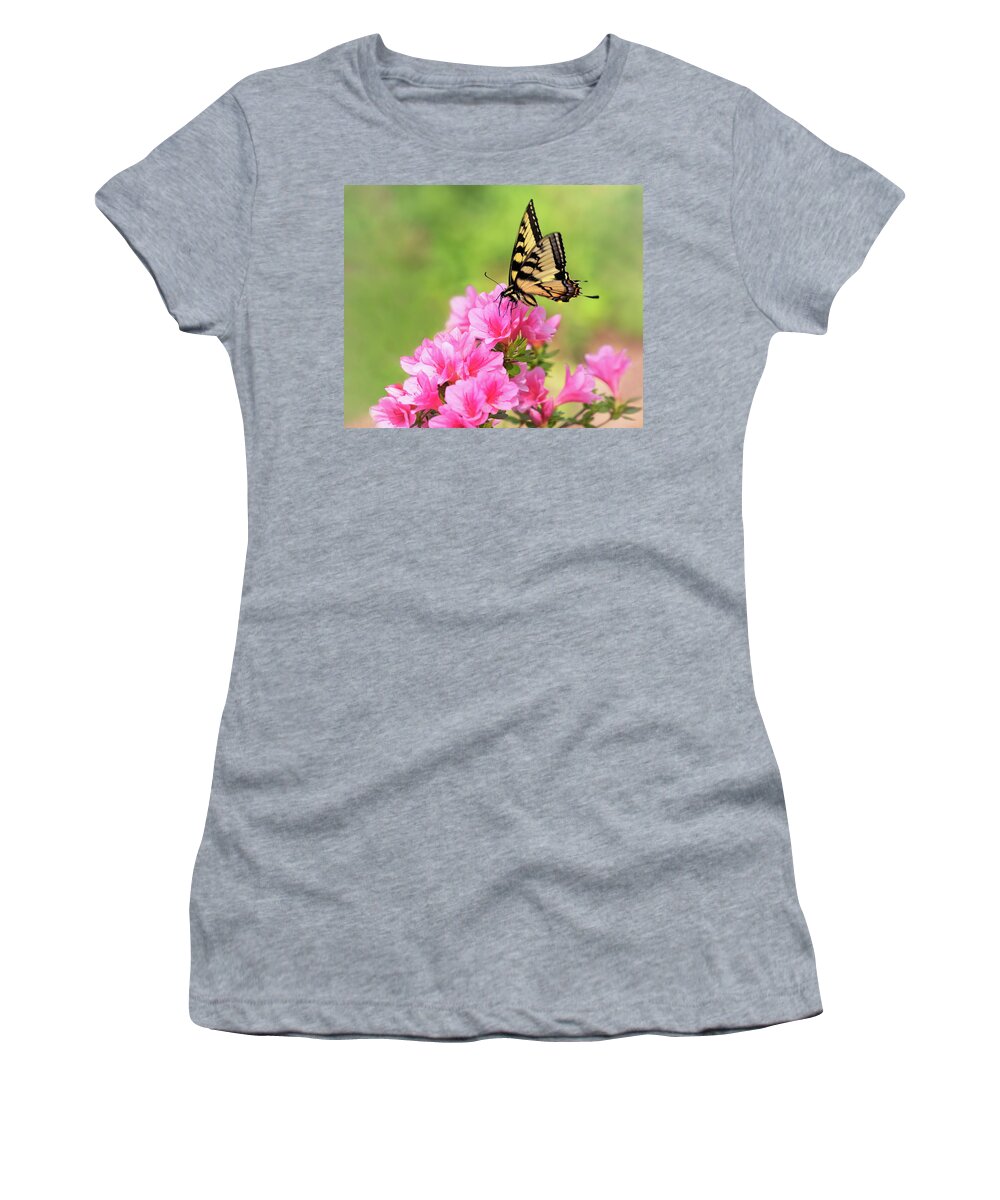 Azalea Women's T-Shirt featuring the photograph Pink and Yellow by Art Cole
