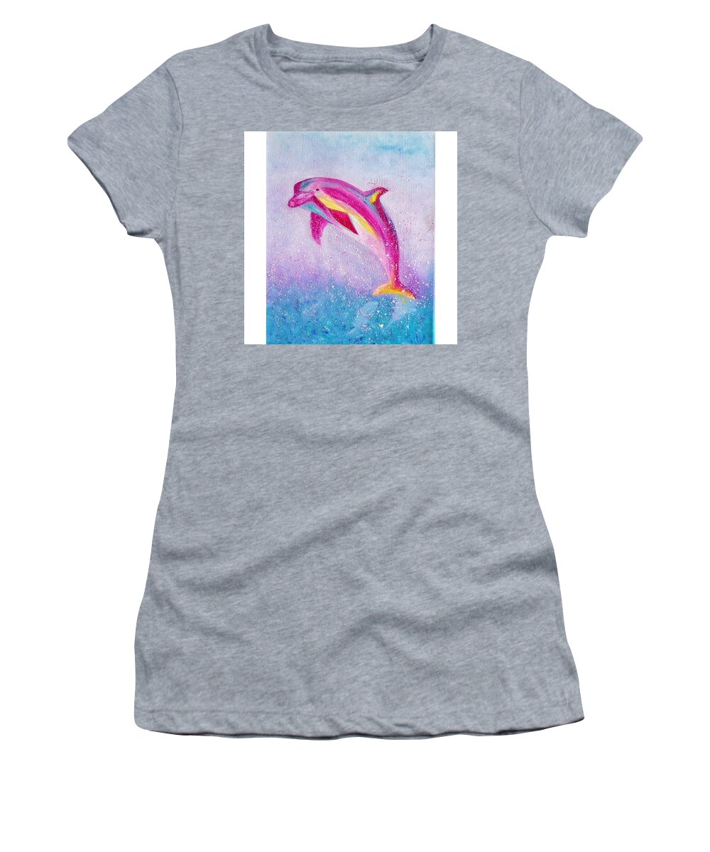 Pink Dolphin Women's T-Shirt by Maryia Pixels