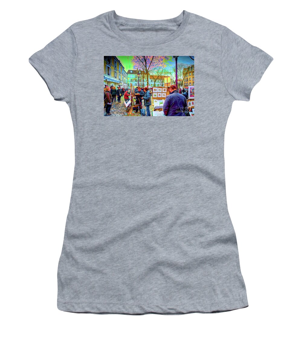  Women's T-Shirt featuring the photograph Place du Tertre by Jack Torcello