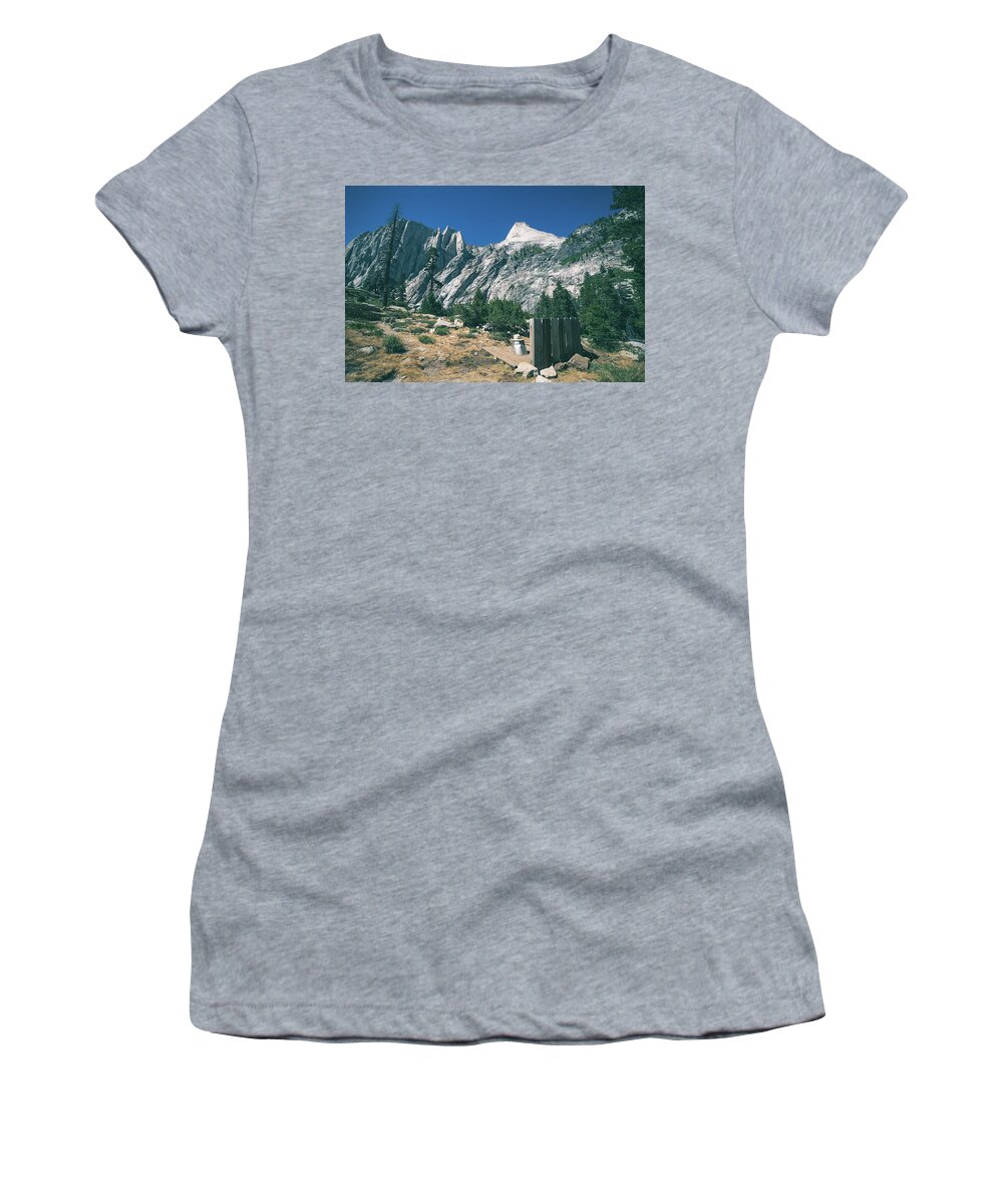 High Sierra Trail Women's T-Shirt featuring the photograph Poo with a view #4 by Ryan Lima