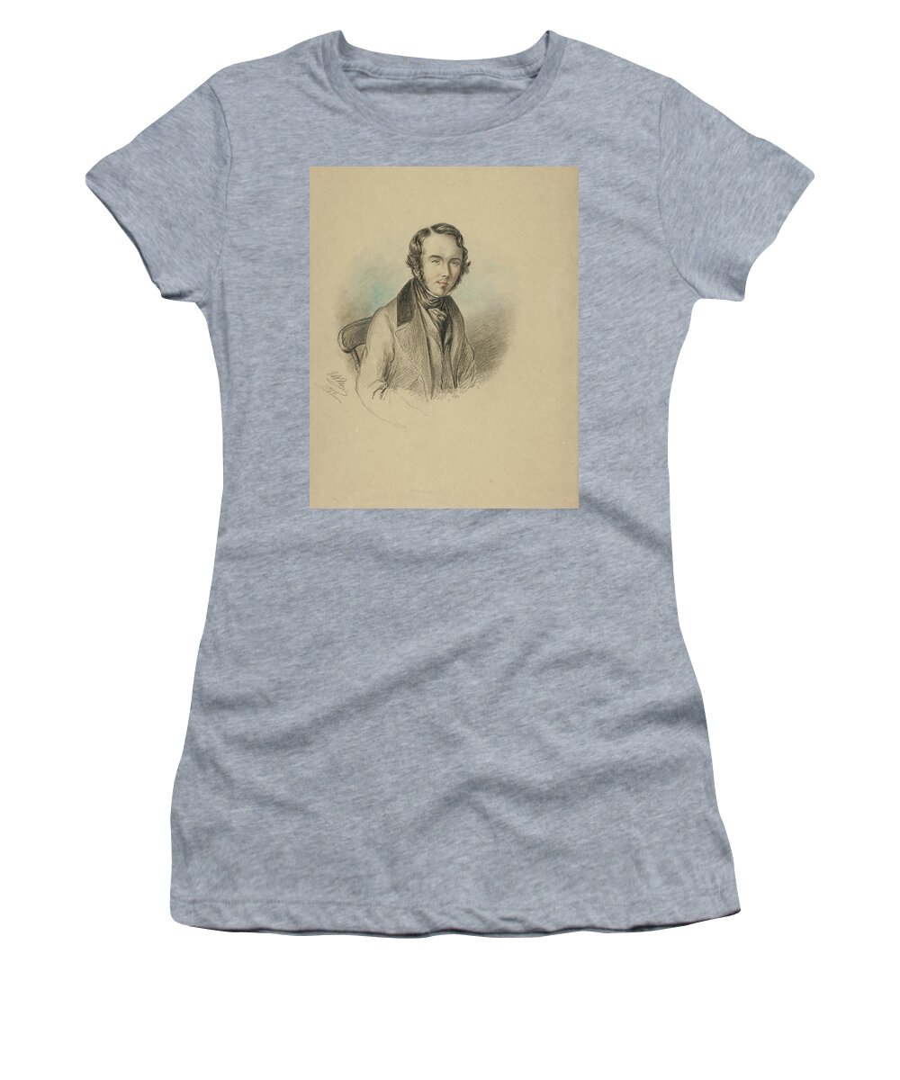 19th Century Art Women's T-Shirt featuring the drawing Portrait of a Man by Elizabeth Murray