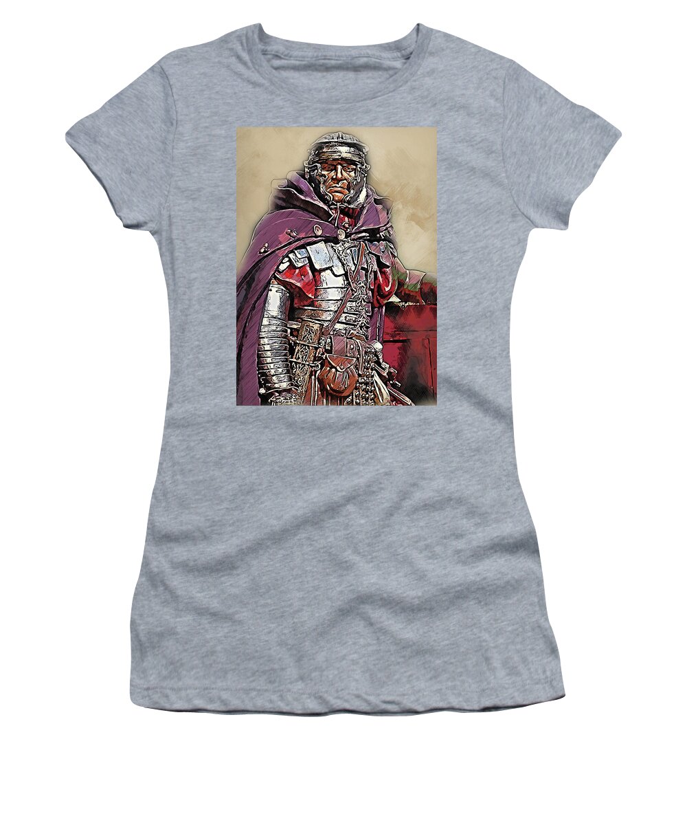 Roman Legion Women's T-Shirt featuring the painting Portrait of a Roman Legionary - 39 by AM FineArtPrints