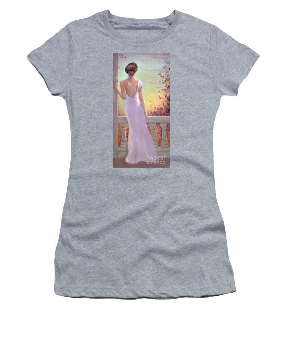 Prelude To A Summer Night. Art Women's T-Shirt featuring the painting Prelude to a summer night by Michael Rock