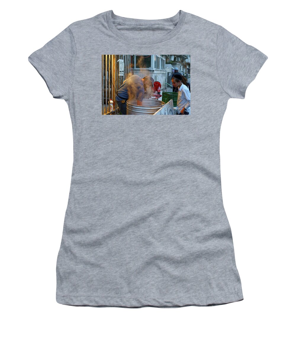 People Women's T-Shirt featuring the photograph Preparing Dishes For Passover by Uri Baruch