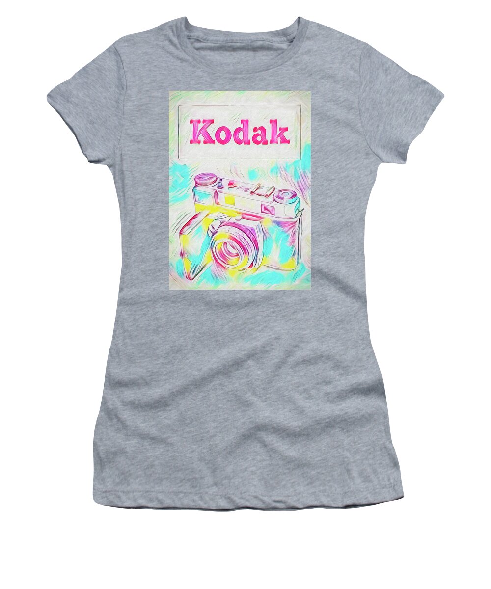 Camera Women's T-Shirt featuring the painting Psychedelic Kodak by Bob Orsillo