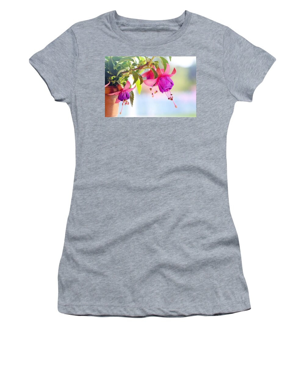 Flower Women's T-Shirt featuring the photograph Purple flowers by Top Wallpapers