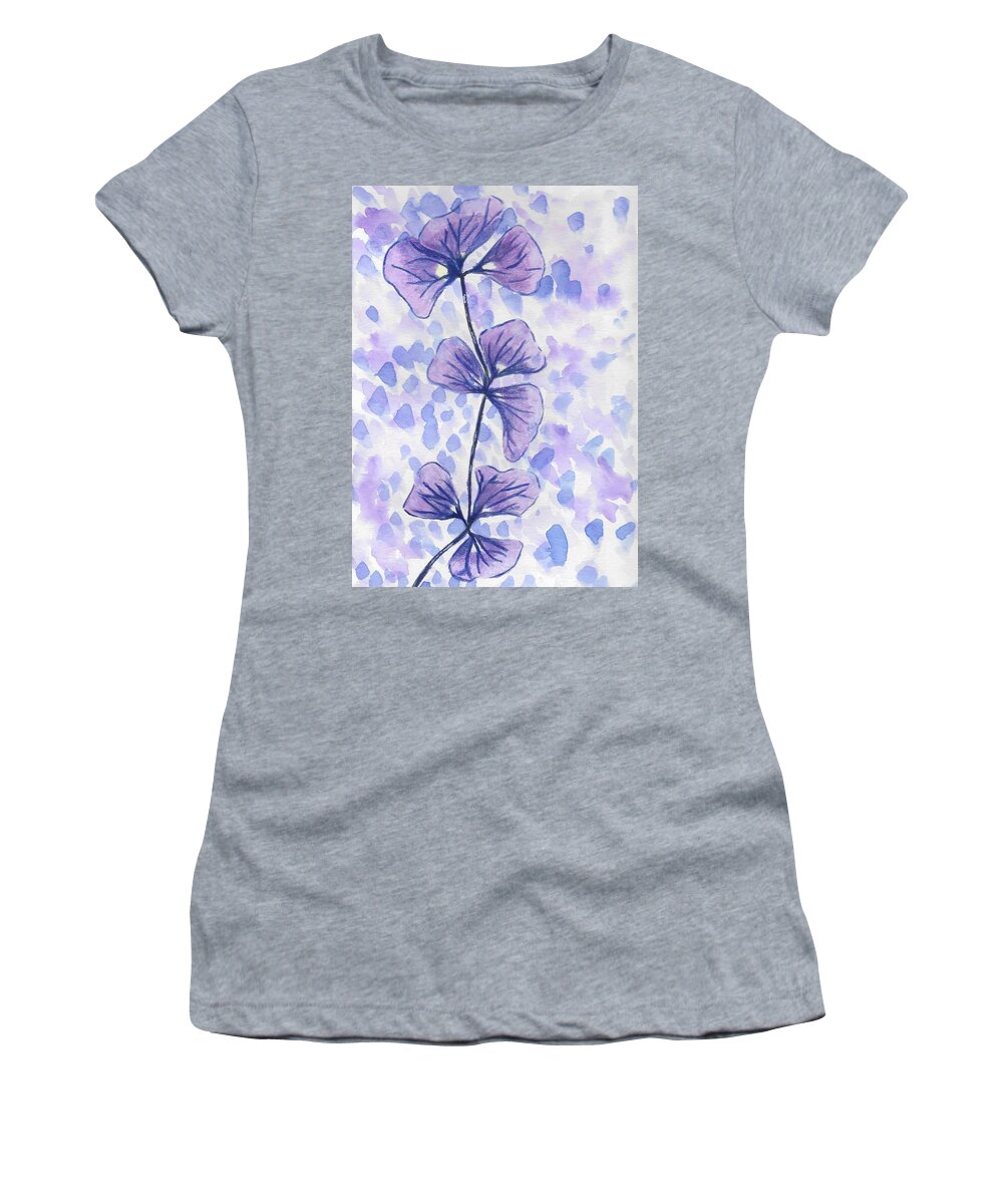 Watercolors Women's T-Shirt featuring the painting Purple Orchid by Chanler Simmons
