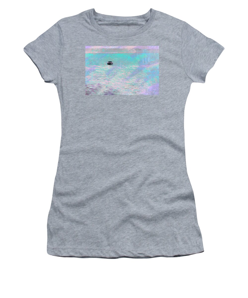Abstract Women's T-Shirt featuring the photograph Purple Water Kayak by Marianne Campolongo
