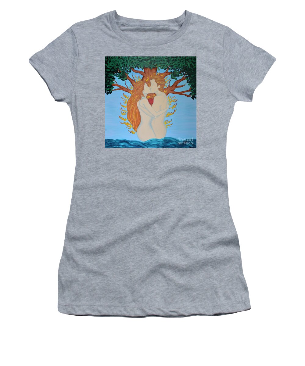 Elements Women's T-Shirt featuring the painting Quintessence by Aicy Karbstein