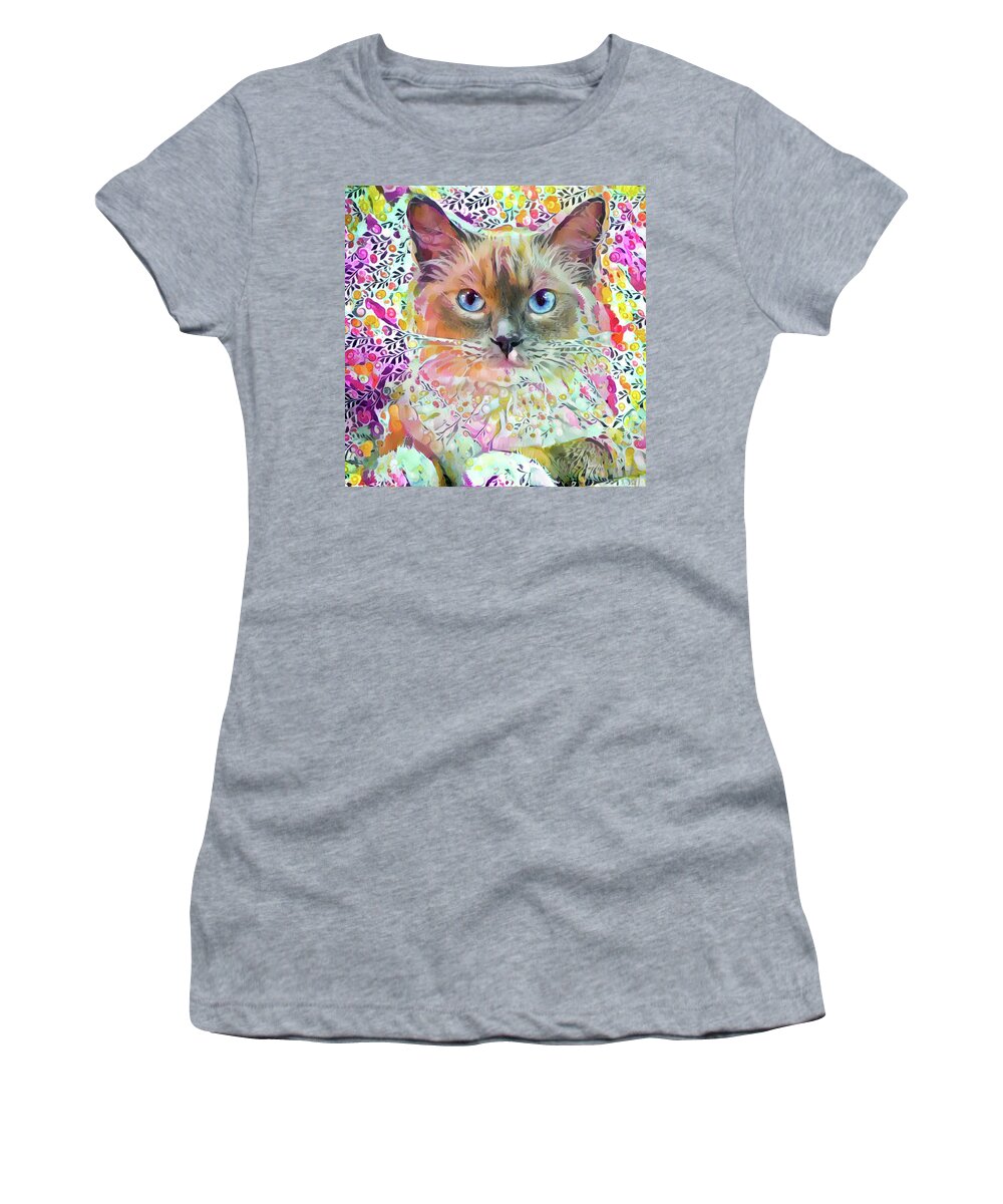 Ragdoll Cat Women's T-Shirt featuring the digital art Ragdoll Cat Art by Peggy Collins