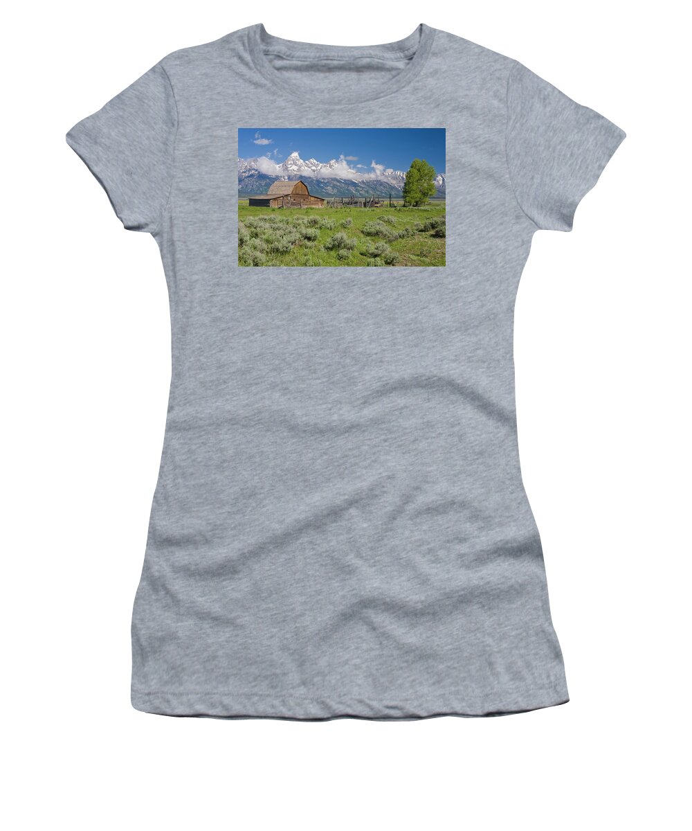 Estock Women's T-Shirt featuring the digital art Ranch, Grand Teton Np, Wy by Bernhard Fichtl