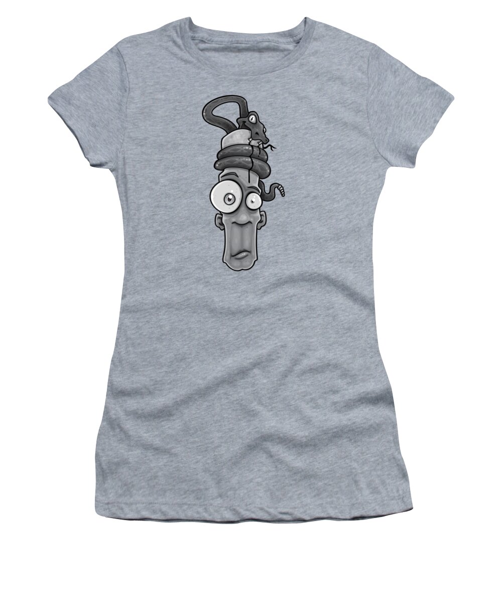 Snake Women's T-Shirt featuring the digital art Rattled by John Schwegel