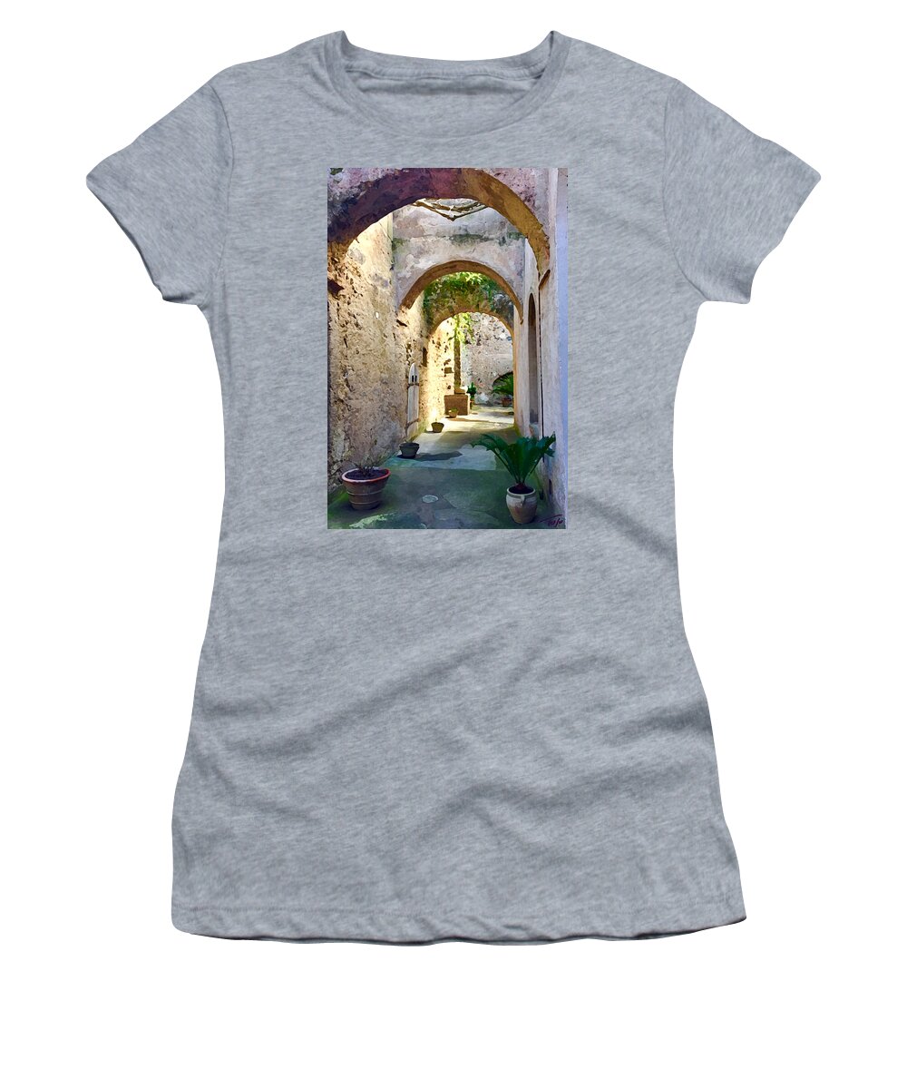 Arches Women's T-Shirt featuring the photograph Ravello Arches by Tom Johnson