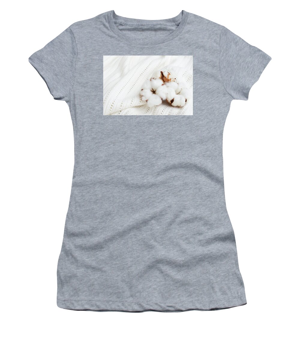 Cotton Women's T-Shirt featuring the photograph Raw cotton by Anastasy Yarmolovich