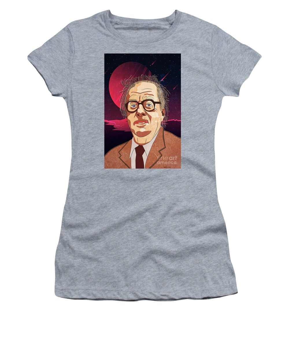 Ray Bradbury Women's T-Shirt featuring the digital art Ray Bradbury by Megan Dirsa-DuBois