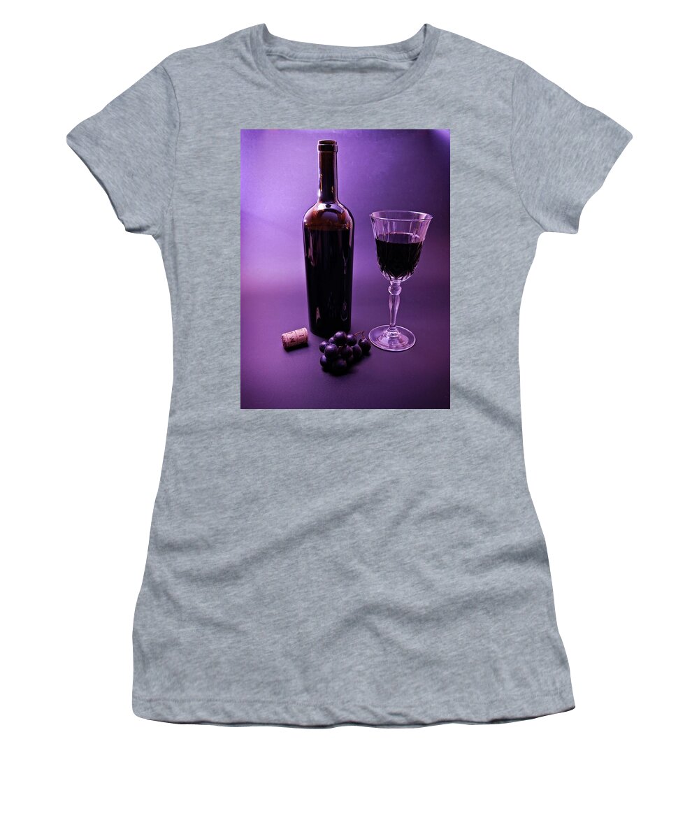 Red Women's T-Shirt featuring the photograph Red wine display by Martin Smith