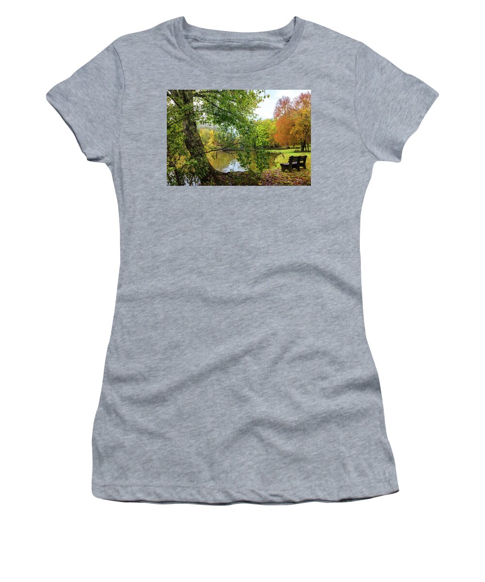Appalachia Women's T-Shirt featuring the photograph Reflecting at the Lake by Debra and Dave Vanderlaan