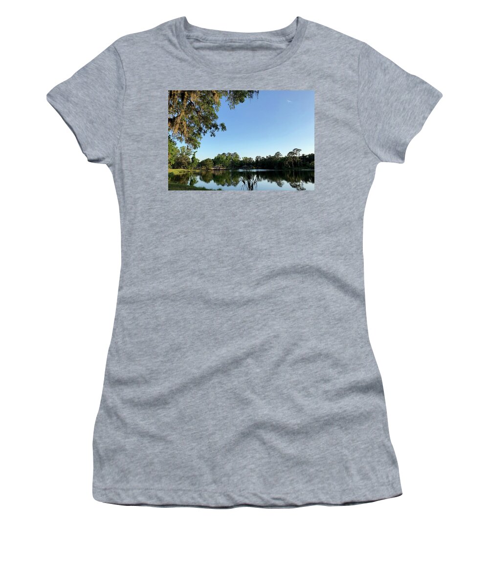 Reflections Women's T-Shirt featuring the photograph Reflections on Spring Lake by Dennis Schmidt