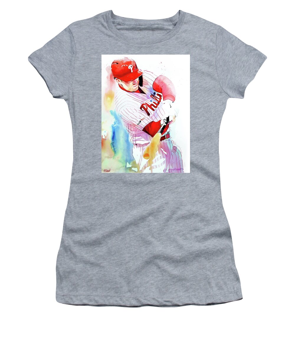 Rhys Hoskins Philadelphia Phillies Women's T-Shirt by Michael Pattison -  Fine Art America